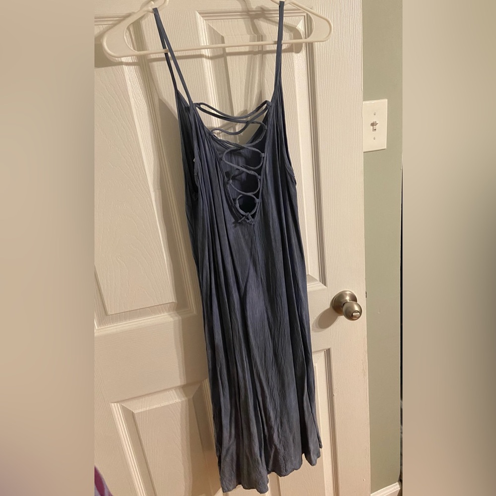 Hashttag Small blue tie-back dress